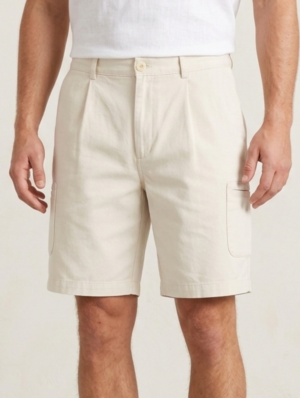 L.L. Bean Men's Light Cream Cargo Shorts